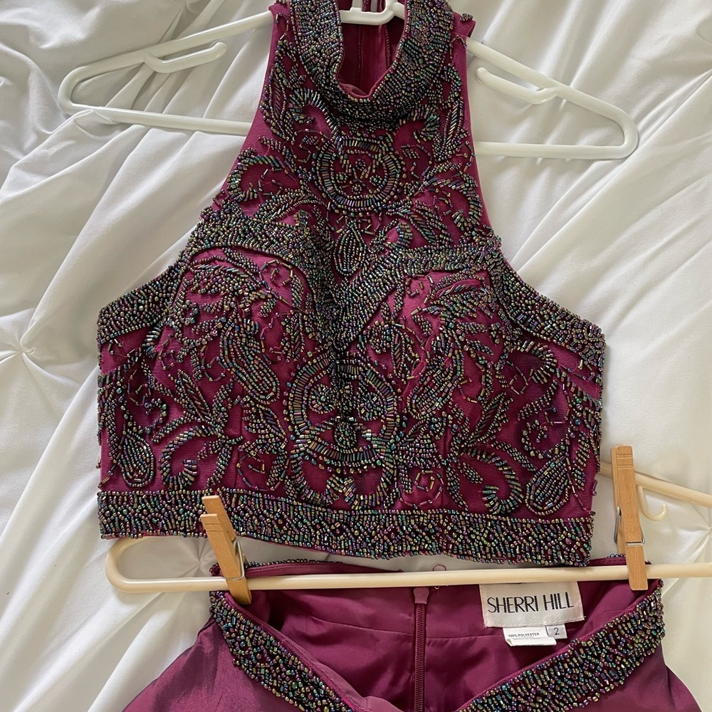 Sherri Hill Purple Two Piece Dress